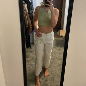 White, wide leg, cargo pants.